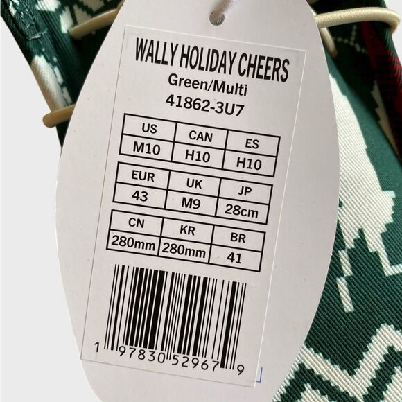 NWB Hey Dude Men's Wally Holiday Cheer Slip-On Shoes 10 Green/Multi Comfy Preppy - Picture 12 of 14